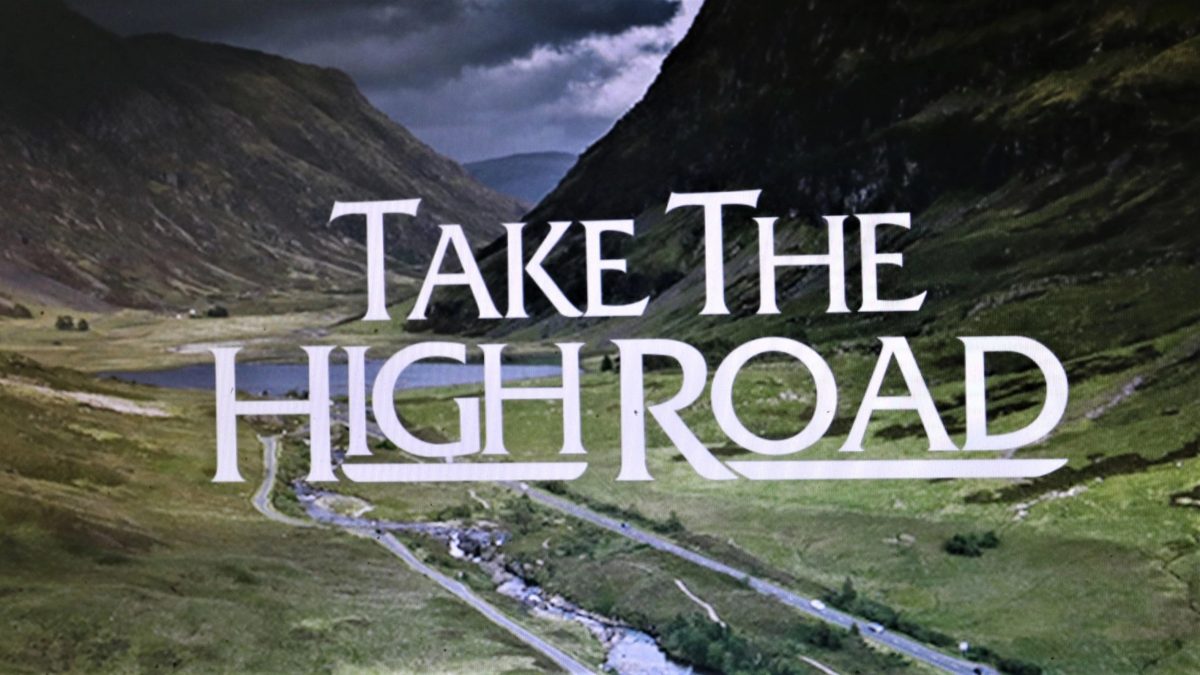 Opening credits for Take the High Road on STV.