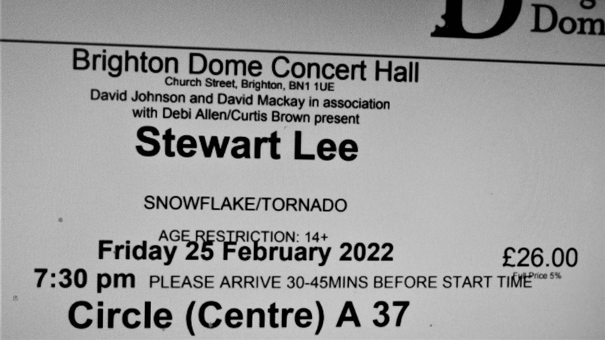 Stewart Lee: Snowflake/Tornado – Brighton  25/02/22