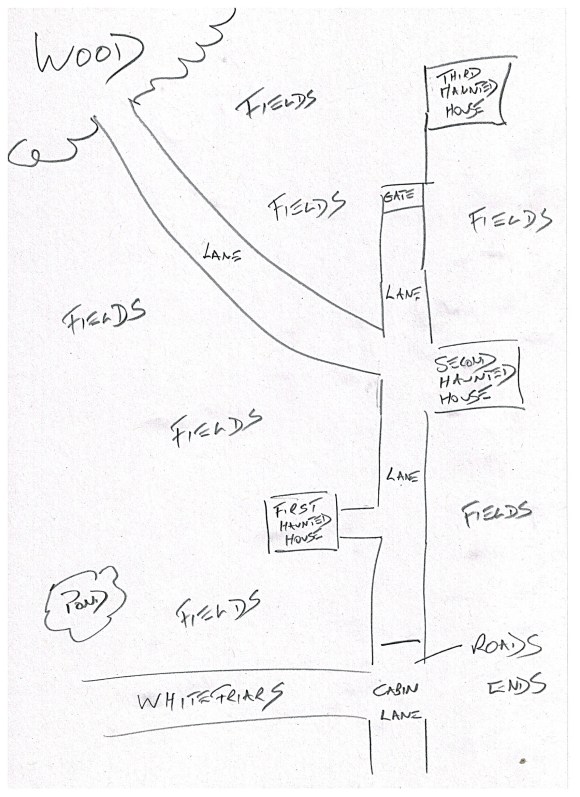 Map based on memories of the terrain back in the 1960s.