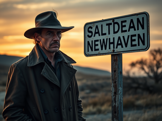 Detective exploring Saltdean and Newhaven crime novel locations
